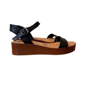 Lane Bryant Wooden Leather Sandals Size 10